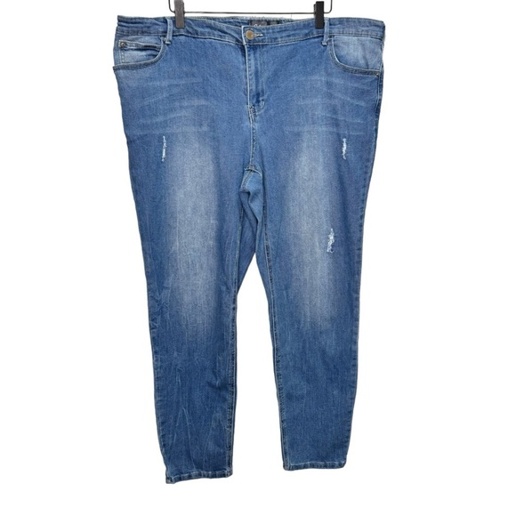 Reitman's Blue Distressed Skinny Jeans Size 22 - Picture 1 of 13